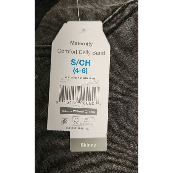 TIME AND TRU FULL PANEL MATERNITY SKINNY JEANS SIZE SMALL (4-6) Black - Picture 5 of 5